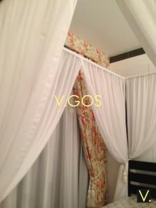 Four poster bed soft curtain , Day and night curtain, bed skirt and cushion curtain pelmet