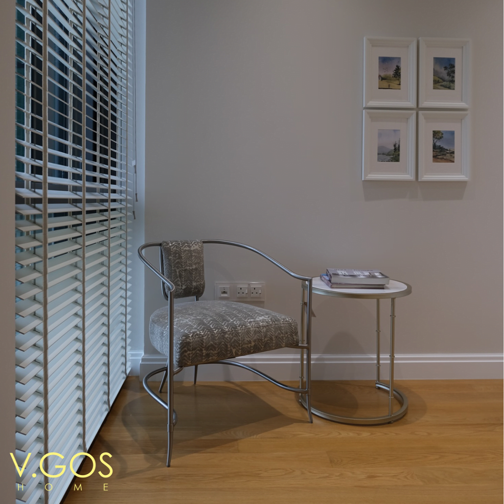 Wooden blinds with woven tape in manual system - Marina One Residences - VGOSHome Singapore