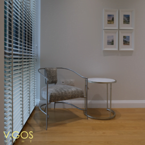 Wooden blinds with woven tape in manual system - Marina One Residences - VGOSHome Singapore