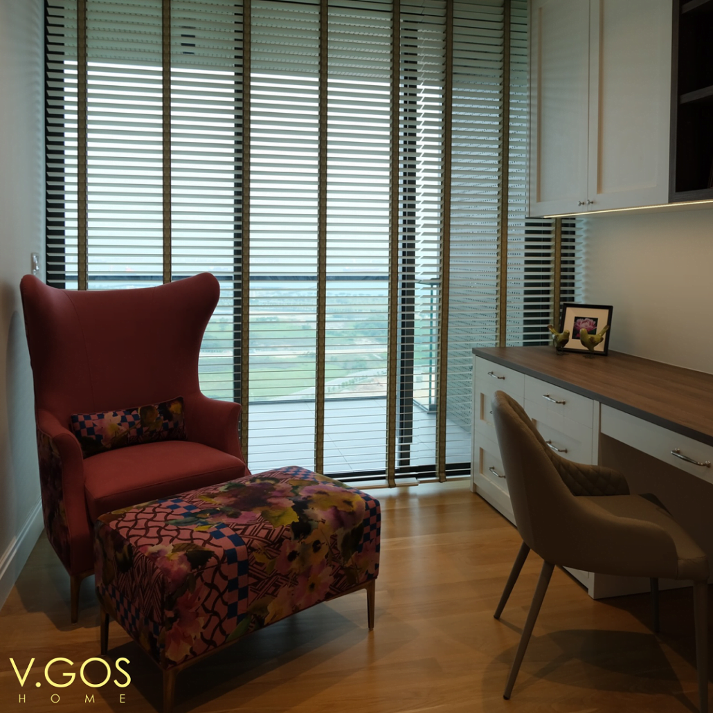 vgoshome - Wooden blinds with woven tape with motorised system - Marina One Residences - Singapore